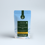 Svamingo Kangra oolong tea pouch 50g on a plain surface and clean background