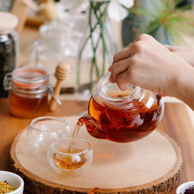 black tea with lemon and honey